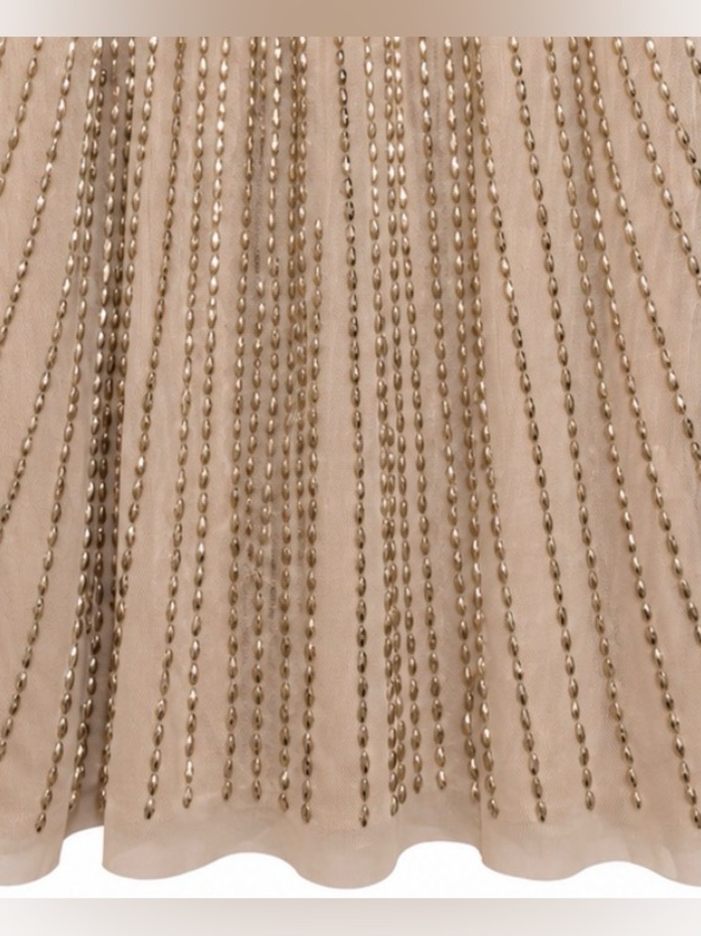 XSCAPE Size 6 Champagne Gold Beaded Cocktail Dress Art Deco Gatsby Evening - Picture 4 of 12
